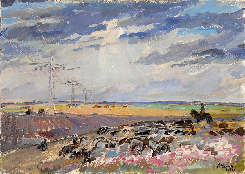 Pasture 1970 oil on wood 52x70